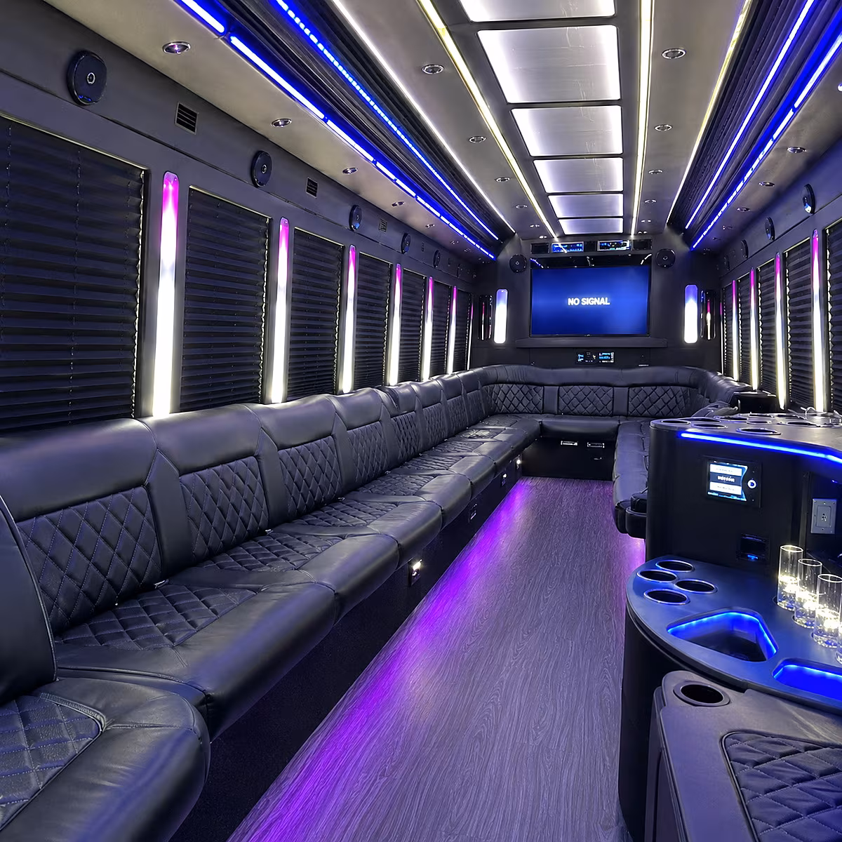 palmdale 30 passenger party bus inside