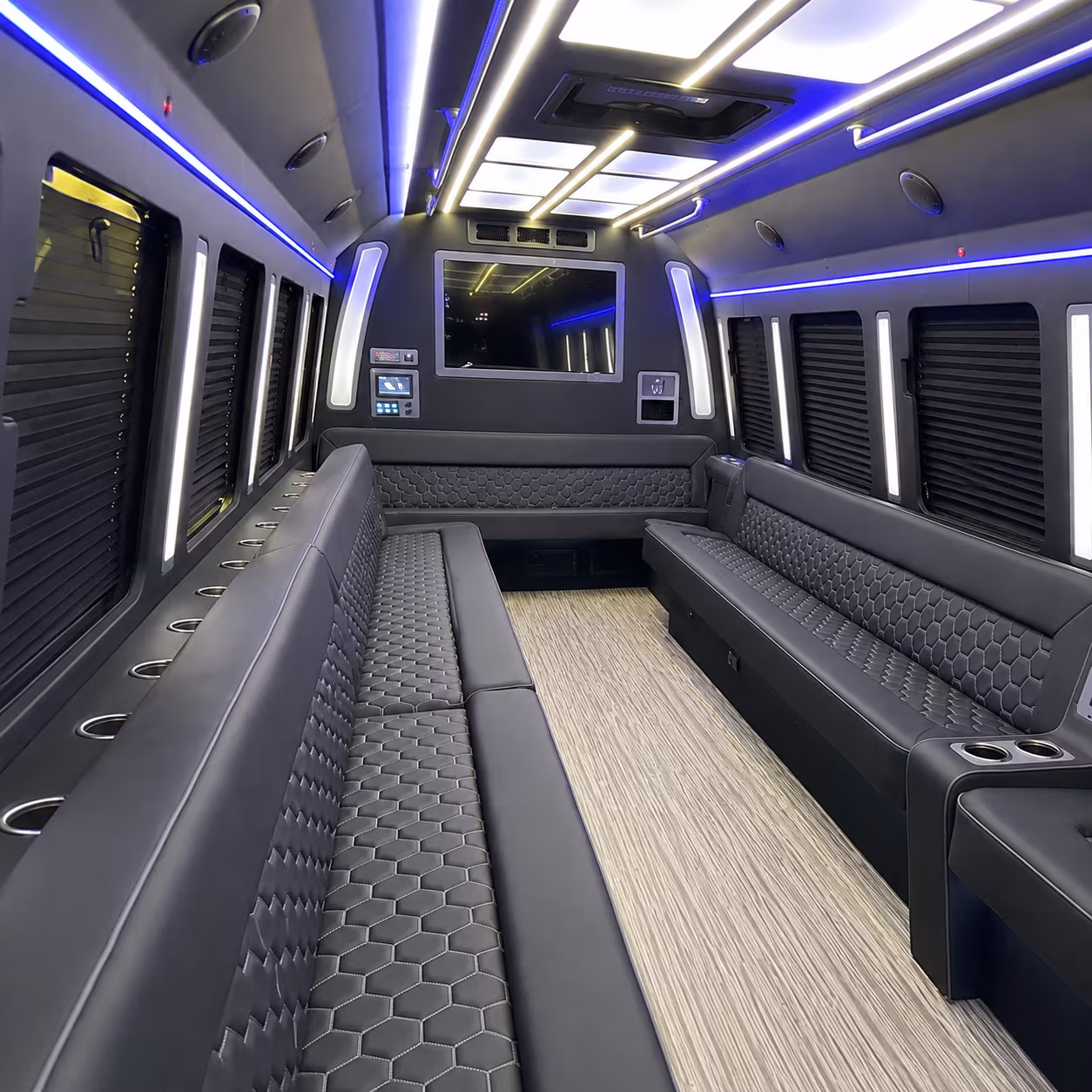 palmdale 40 passenger party bus inside